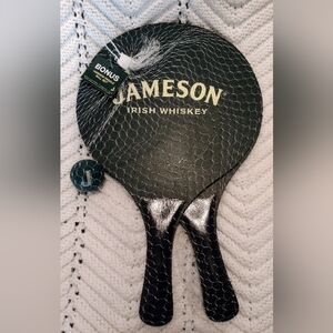 JAMESON IRISH WHISKY Promotional Advertising Set of 2 Paddles and  Ball